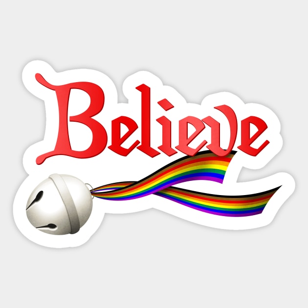 Believe Philly LGBTQ Pride Jingle Bell Sticker by wheedesign